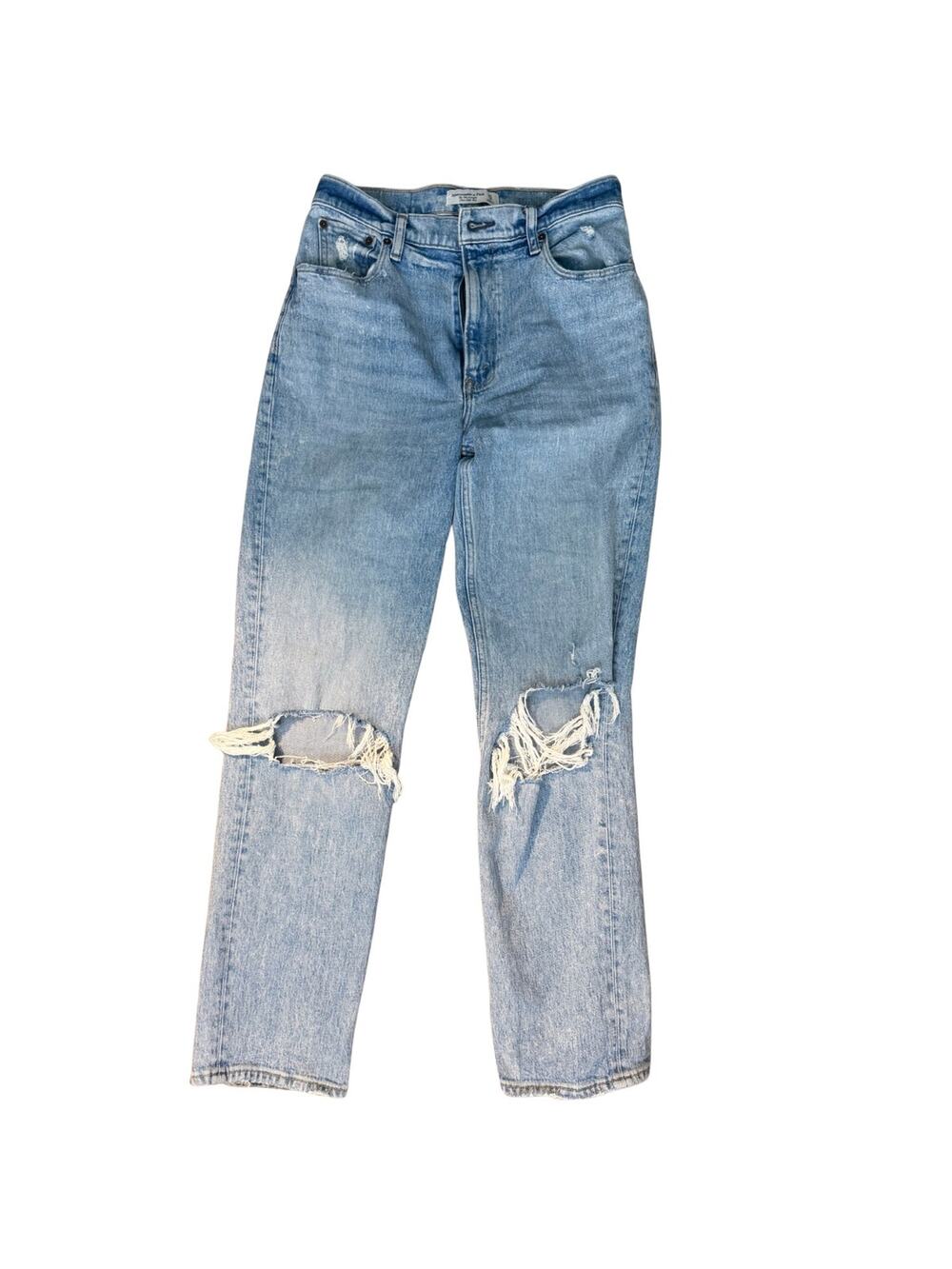 Abercrombie & Fitch ’90s Straight Ultra High Rise Distressed Jeans Size 27/4R
